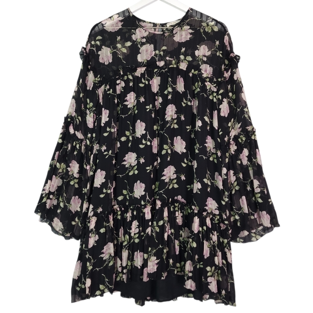 Ulla Johnson Dahlia Noir Georgette Babydoll Floral Black Dress 6 - Picture 5 of 14